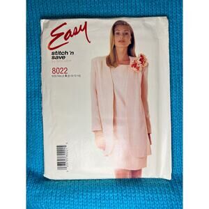 McCalls 8022 Sewing pattern Suit dress blazer 1980s size 8 10 12 14
